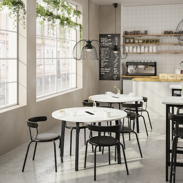 IKEA MITTZON conference table, 47 1/4x29 1/2 in Round White / Black, Ikea Ireland | 7561TDHUO