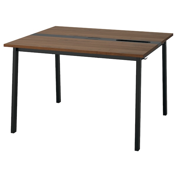 IKEA MITTZON conference table, 47 1/4x42 1/2x29 1/2 in Walnut Veneer / Black, Ikea Ireland | 0941RPCZX