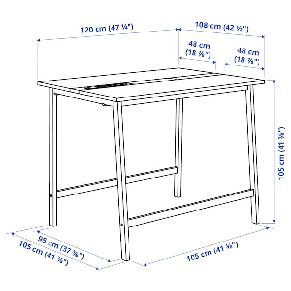 IKEA MITTZON conference table, 47 1/4x42 1/2x41 3/8 in White, Ikea Ireland | 0932IXGMN