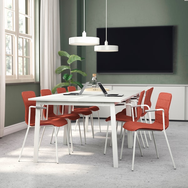 IKEA MITTZON conference table, 47 1/4x42 1/2x29 1/2 in White, Ikea Ireland | 0793HFTLC