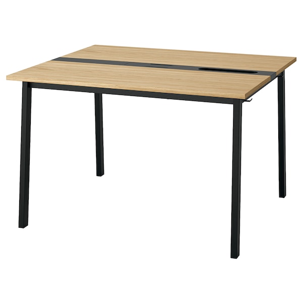 IKEA MITTZON conference table, 47 1/4x42 1/2x29 1/2 in Oak Veneer / Black, Ikea Ireland | 3810XSQAG