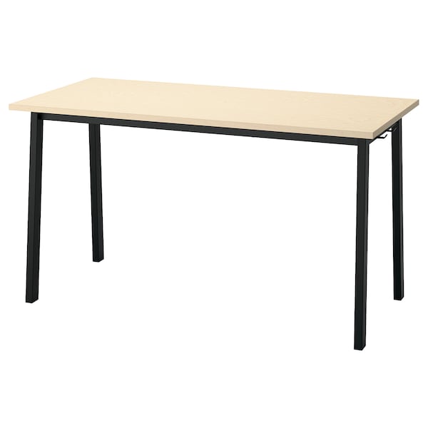 IKEA MITTZON conference table, 55 1/8x26 3/4x29 1/2 in Birch Veneer / Black, Ikea Ireland | 1958VKUBN