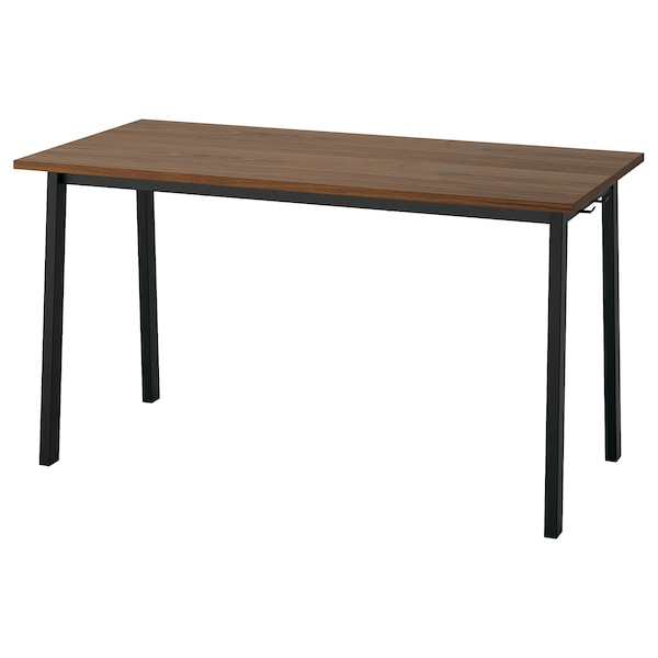 IKEA MITTZON conference table, 55 1/8x26 3/4x29 1/2 in Walnut Veneer / Black, Ikea Ireland | 8972QHMNO