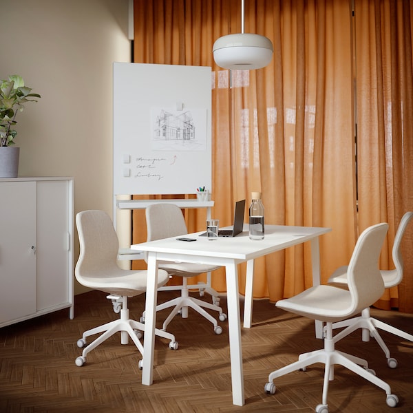 IKEA MITTZON conference table, 55 1/8x26 3/4x29 1/2 in White, Ikea Ireland | 5712HNYZT