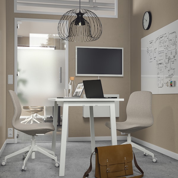 IKEA MITTZON conference table, 55 1/8x26 3/4x29 1/2 in White, Ikea Ireland | 5712HNYZT
