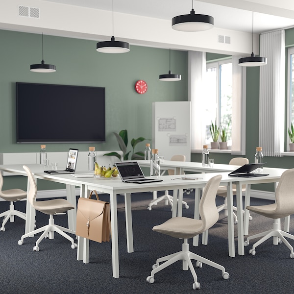 IKEA MITTZON conference table, 55 1/8x26 3/4x29 1/2 in White, Ikea Ireland | 5712HNYZT