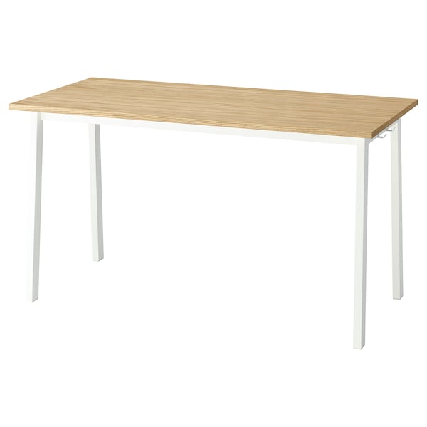IKEA MITTZON conference table, 55 1/8x26 3/4x29 1/2 in Oak Veneer / White, Ikea Ireland | 2194UZWBR