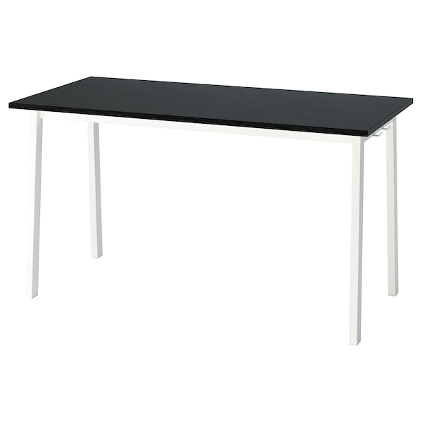IKEA MITTZON conference table, 55 1/8x26 3/4x29 1/2 in Black Stained Ash Veneer / White, Ikea Ireland | 9610HTAVF