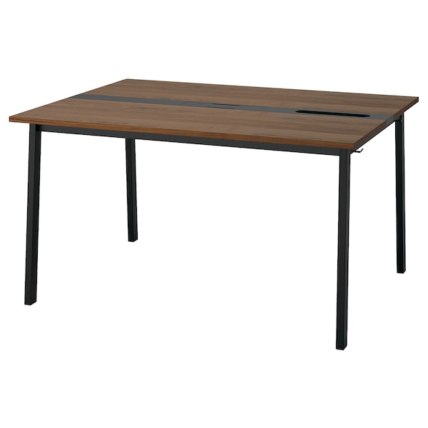 IKEA MITTZON conference table, 55 1/8x42 1/2x29 1/2 in Walnut Veneer / Black, Ikea Ireland | 8462UYIPN