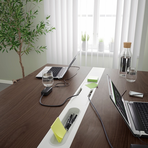 IKEA MITTZON conference table, 55 1/8x42 1/2x29 1/2 in Walnut Veneer / White, Ikea Ireland | 1678TIVJO