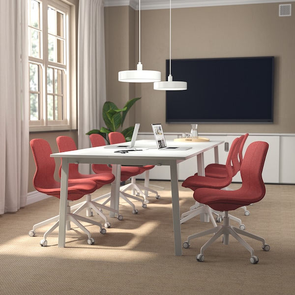 IKEA MITTZON conference table, 55 1/8x42 1/2x29 1/2 in White, Ikea Ireland | 3894TPURQ