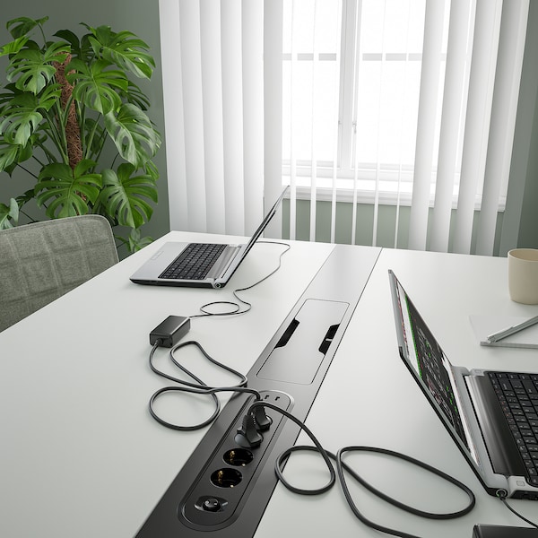 IKEA MITTZON conference table, 55 1/8x42 1/2x29 1/2 in White / Black, Ikea Ireland | 2915ULVIJ