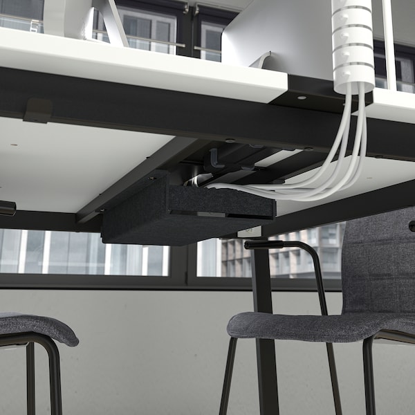 IKEA MITTZON conference table, 55 1/8x42 1/2x29 1/2 in White / Black, Ikea Ireland | 2915ULVIJ