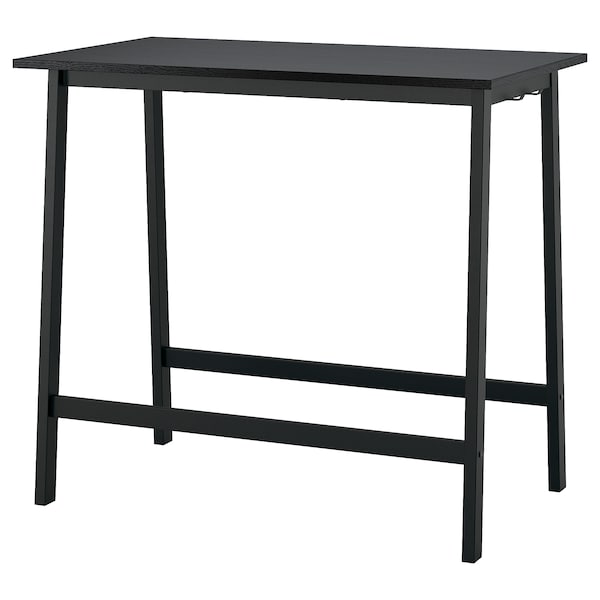 IKEA MITTZON conference table, black stained ash veneer/black, 47 1/4x26 3/4x41 3/8 in Black Stained Ash Veneer / Black, Ikea Ireland | 6720PDVXJ