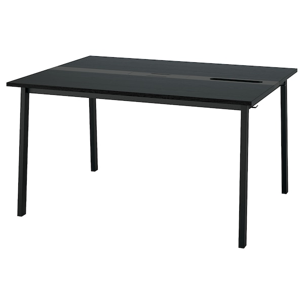 IKEA MITTZON conference table, black stained ash veneer/black, 55 1/8x42 1/2x29 1/2 in Black Stained Ash Veneer / Black, Ikea Ireland | 6905VYXSU