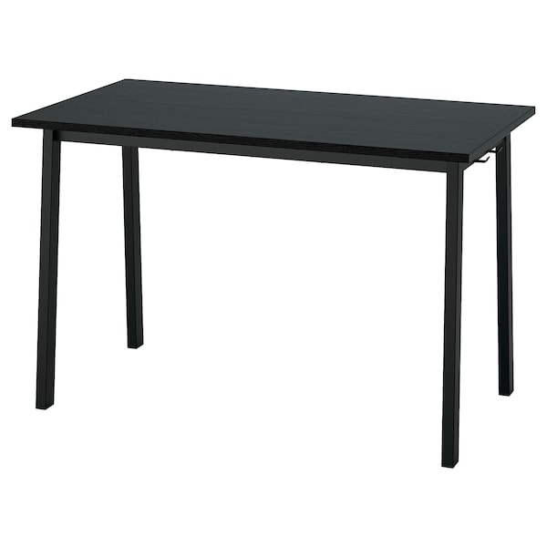 IKEA MITTZON conference table, black stained ash veneer/black, 47 1/4x26 3/4x29 1/2 in Black Stained Ash Veneer / Black, Ikea Ireland | 7916HZMLX