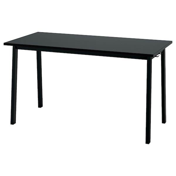 IKEA MITTZON conference table, black stained ash veneer/black, 55 1/8x26 3/4x29 1/2 in Black Stained Ash Veneer / Black, Ikea Ireland | 5046QDHUX