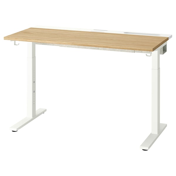 IKEA MITTZON desk, 47 1/4x23 5/8 in Oak Veneer / White, Ikea Ireland | 4301IKDWM