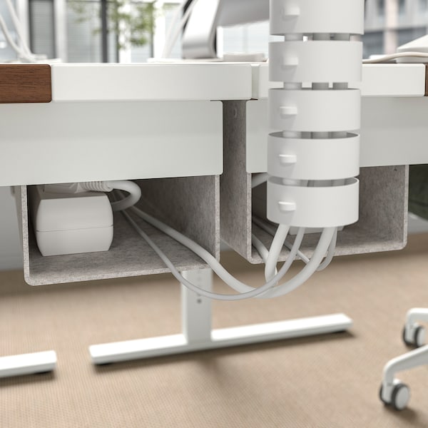 IKEA MITTZON desk, 47 1/4x23 5/8 in Walnut Veneer / White, Ikea Ireland | 2976NURLB