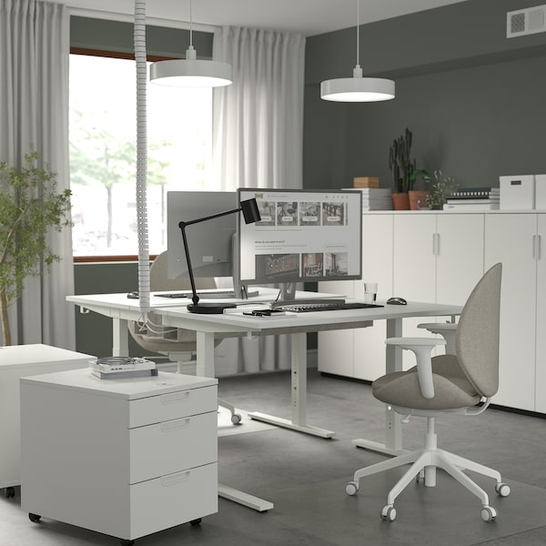 IKEA MITTZON desk, 47 1/4x23 5/8 in White, Ikea Ireland | 7830MAKYO