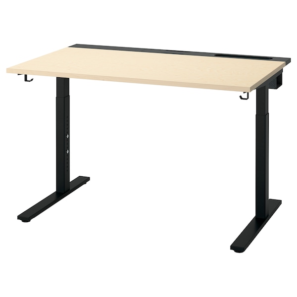 IKEA MITTZON desk, 47 1/4x31 1/2 in Birch Veneer / Black, Ikea Ireland | 5178YFHPM