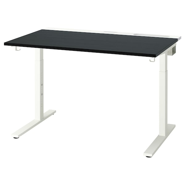 IKEA MITTZON desk, 47 1/4x31 1/2 in Black Stained Ash Veneer / White, Ikea Ireland | 4021YZGDU