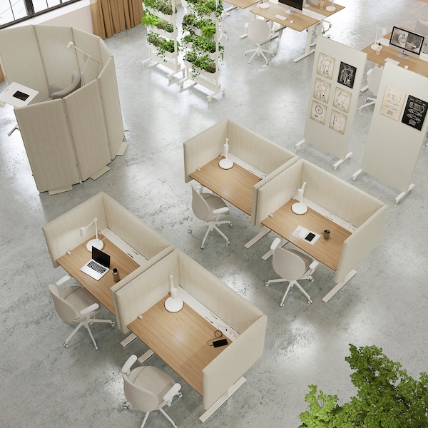 IKEA MITTZON desk, 47 1/4x31 1/2 in Oak Veneer / White, Ikea Ireland | 0568WHAGL