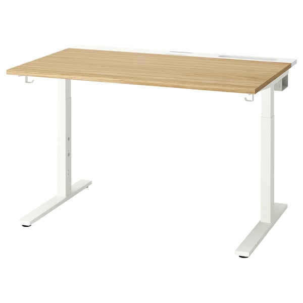 IKEA MITTZON desk, 47 1/4x31 1/2 in Oak Veneer / White, Ikea Ireland | 0568WHAGL