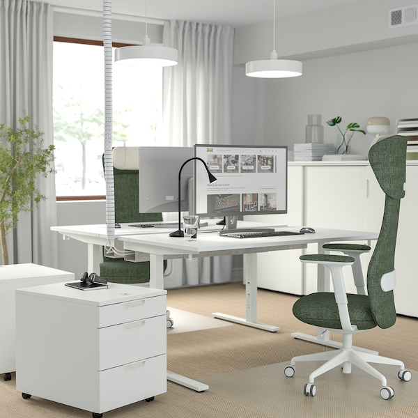IKEA MITTZON desk, 55 1/8x23 5/8 in White, Ikea Ireland | 1748STZIX