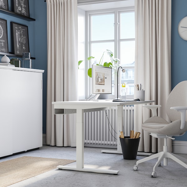IKEA MITTZON desk, 55 1/8x23 5/8 in White, Ikea Ireland | 1748STZIX