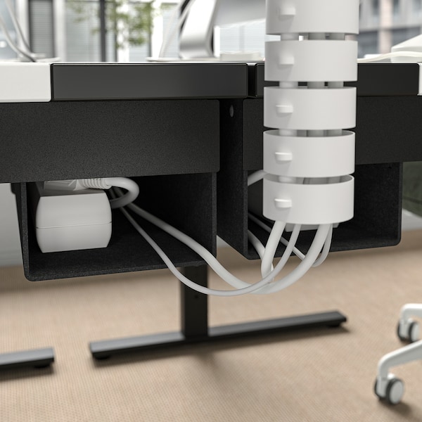 IKEA MITTZON desk, 55 1/8x23 5/8 in White / Black, Ikea Ireland | 3548SFXIC