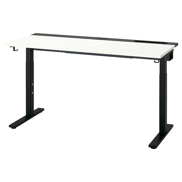 IKEA MITTZON desk, 55 1/8x23 5/8 in White / Black, Ikea Ireland | 3548SFXIC