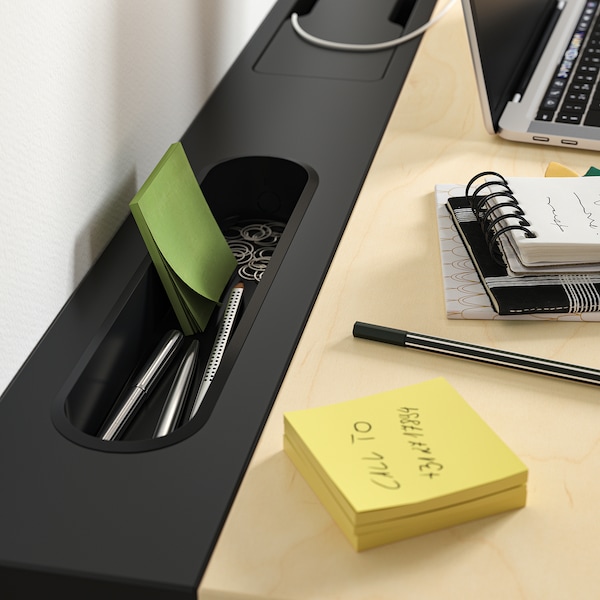 IKEA MITTZON desk, 55 1/8x31 1/2 in Birch Veneer / Black, Ikea Ireland | 1609ARUZS