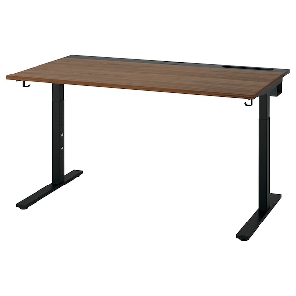 IKEA MITTZON desk, 55 1/8x31 1/2 in Walnut Veneer / Black, Ikea Ireland | 3640BPVUK