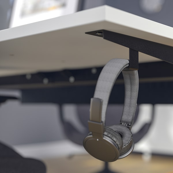 IKEA MITTZON desk, 55 1/8x31 1/2 in White / Black, Ikea Ireland | 0615JKUAV
