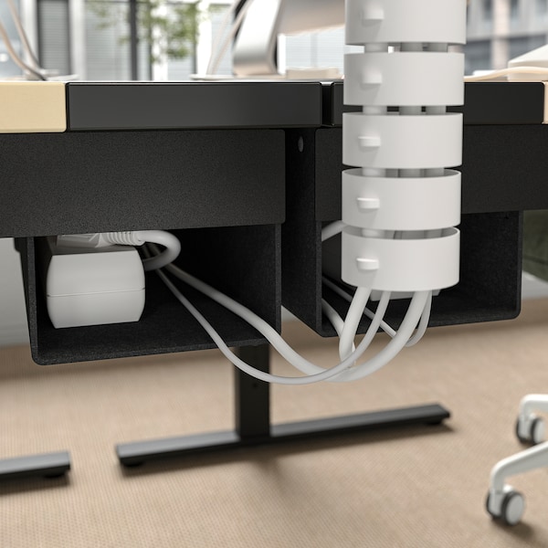 IKEA MITTZON desk, 63x23 5/8 in Birch Veneer / Black, Ikea Ireland | 7582YBCPZ