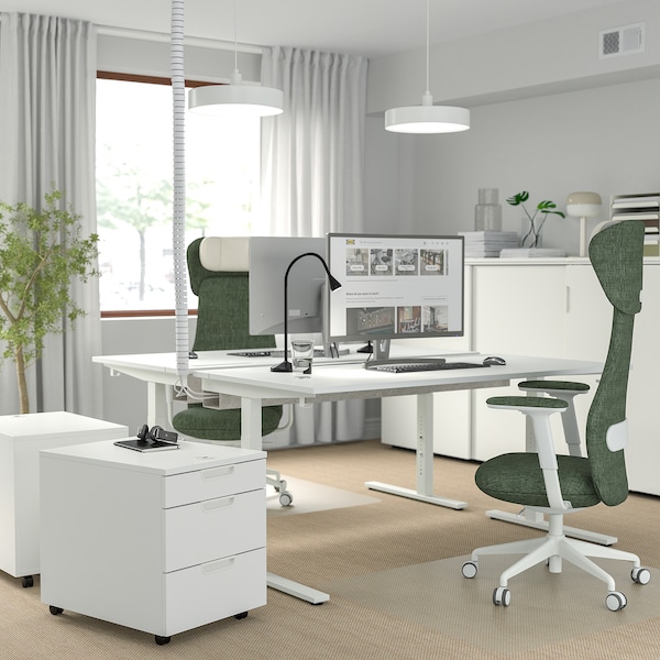 IKEA MITTZON desk, 63x23 5/8 in White, Ikea Ireland | 0134BETDC
