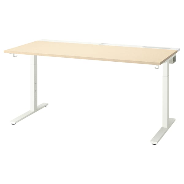 IKEA MITTZON desk, 63x31 1/2 in Birch Veneer White, Ikea Ireland | 3724IWNLX