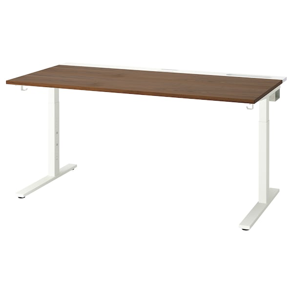 IKEA MITTZON desk, 63x31 1/2 in Walnut Veneer White, Ikea Ireland | 6270IFZLU