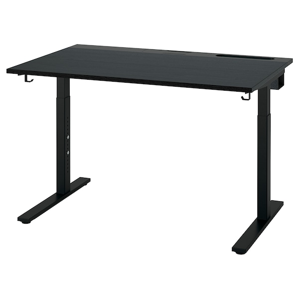 IKEA MITTZON desk, black stained ash veneer/black, 47 1/4x31 1/2 in Black Stained Ash Veneer / Black, Ikea Ireland | 4103TFZQV