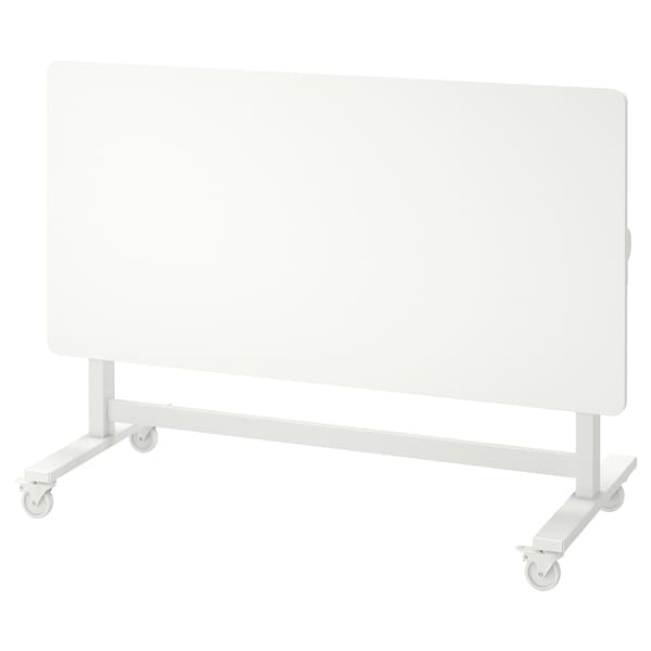 IKEA MITTZON foldable table with castors, 55 1/8x27 1/2 in White, Ikea Ireland | 2753HWJBX