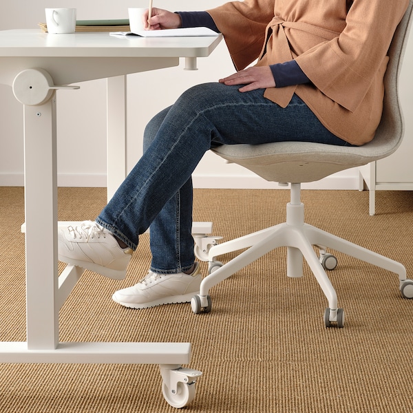 IKEA MITTZON foldable table with castors, 55 1/8x27 1/2 in White, Ikea Ireland | 2753HWJBX