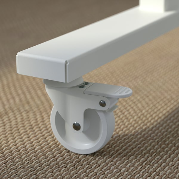 IKEA MITTZON foldable table with castors, 55 1/8x27 1/2 in White, Ikea Ireland | 2753HWJBX