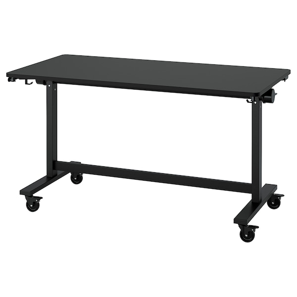 IKEA MITTZON foldable table with castors, 55 1/8x27 1/2 in Black, Ikea Ireland | 8261EXSIM