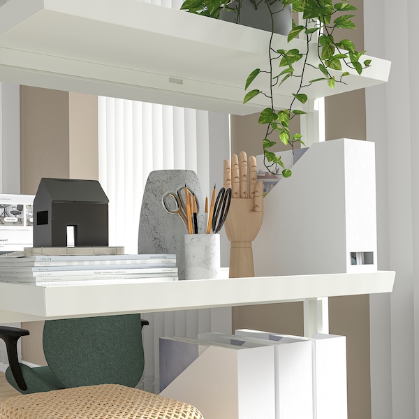 IKEA MITTZON frame w castors/disp shlf/cable box, 33 1/2x80 3/4 in White, Ikea Ireland | 5036PSHBD