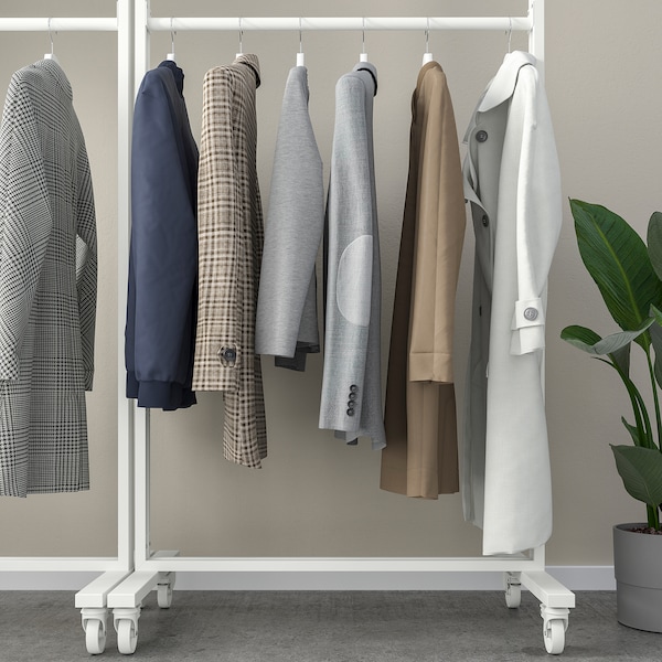 IKEA MITTZON frame w cstrs/clths rail/disp shlf, 33 1/2x80 3/4 in White, Ikea Ireland | 1067NIRHU