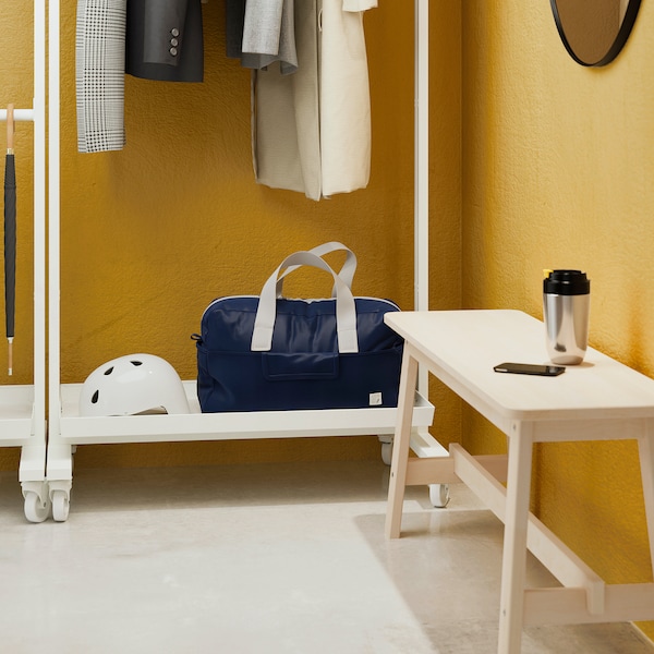 IKEA MITTZON frame w cstrs/clths rail/disp shlf, 33 1/2x80 3/4 in White, Ikea Ireland | 5710RUHGX