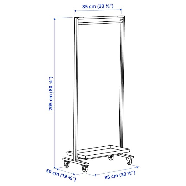 IKEA MITTZON frame w cstrs/clths rail/disp shlf, 33 1/2x80 3/4 in White, Ikea Ireland | 5710RUHGX