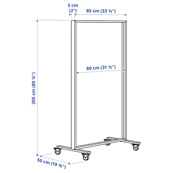 IKEA MITTZON frame with castors, 33 1/2x80 3/4x19 5/8 in White, Ikea Ireland | 4835UMVGF