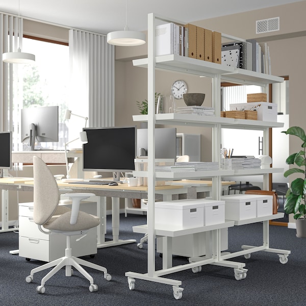 IKEA MITTZON frame with castors/display shelf, 33 1/2x80 3/4 in White, Ikea Ireland | 7614SMBAD